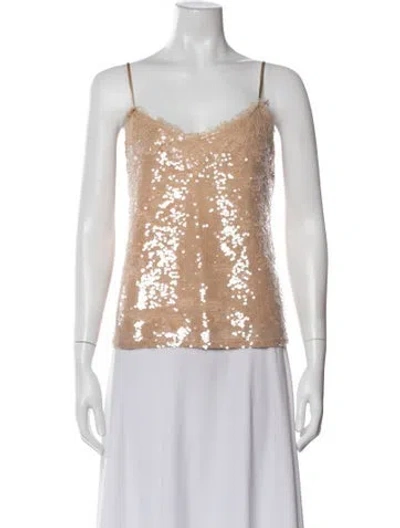 Pre-owned Simkhai Patterned V-neck Top In Neutral