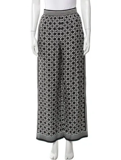 Pre-owned Simkhai Patterned Wide Leg Pants In Black