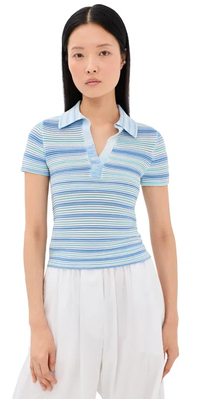 Simkhai Paxton Knit Polo Periwinkle Multi