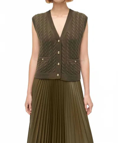 Simkhai Perrie Cashmere Vest In Olive In Green