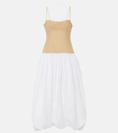 Simkhai Pfeiffer Cotton And Linen-blend Midi Dress In Multicolor