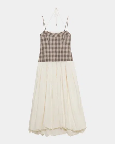 Simkhai Pfeiffer Drop-waist Bubble Midi Dress In White