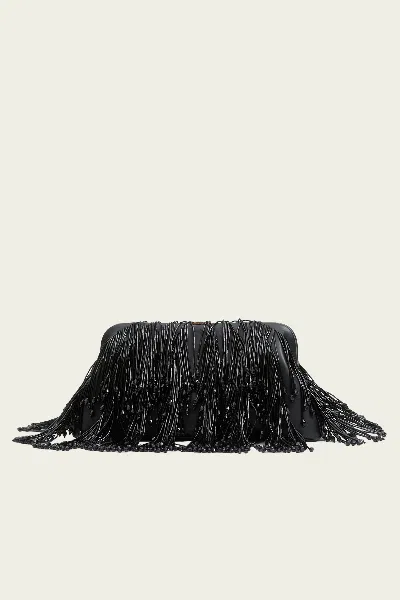 Simkhai Pia Beaded Fringe Clutch In Black