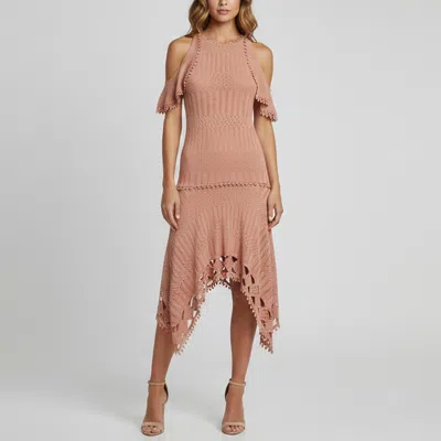 Pre-owned Simkhai Pink Knit Asymmetrical Midi Dress S