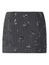 Simkhai Pinstripe Embellished Mini Skirt In Gray