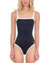 Simkhai Piper Bow Tie Strap One Piece Swimsuit
