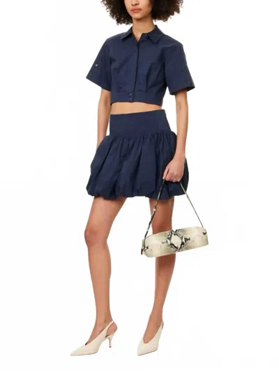 Simkhai Pippa Bubble Mini Skirt In Midnight In Blue