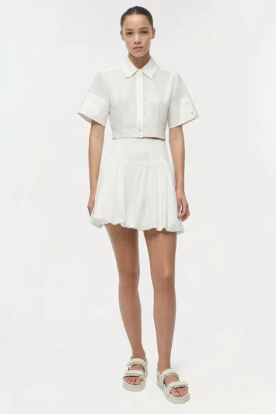 Simkhai Pippa Bubble Mini Skirt In White In Transparent