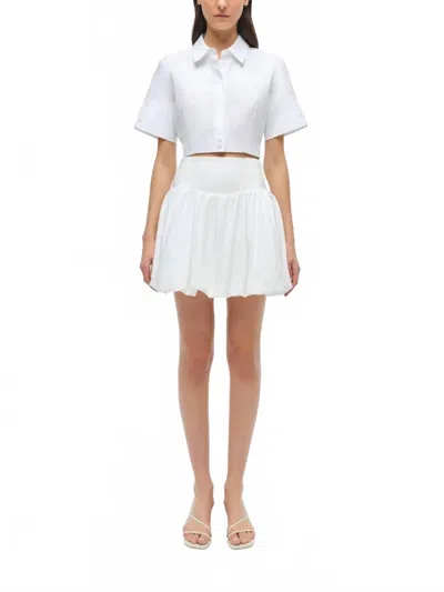 Simkhai Pippa Pleated Cotton-blend Poplin Mini Skirt In White