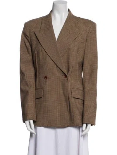 Pre-owned Simkhai Plaid Print Blazer In Neutral