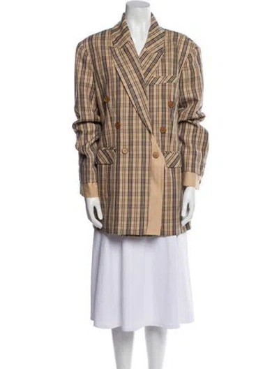 Pre-owned Simkhai Plaid Print Blazer In Neutral