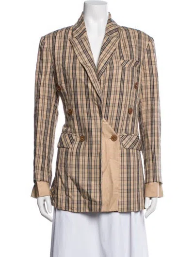 Pre-owned Simkhai Plaid Print Blazer In Neutrals