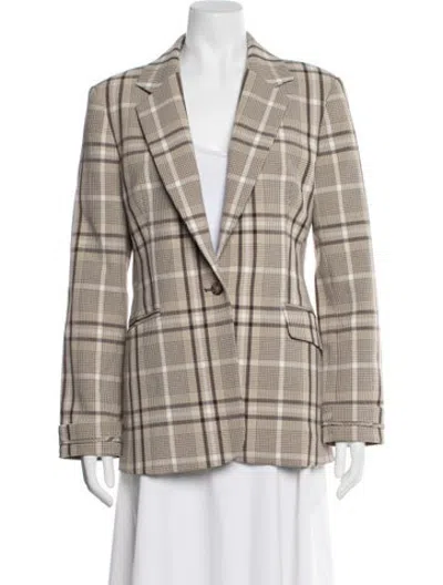 Pre-owned Simkhai Plaid Print Blazer In Neutrals