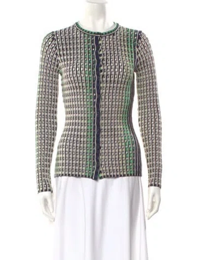 Pre-owned Simkhai Plaid Print Crew Neck Sweater