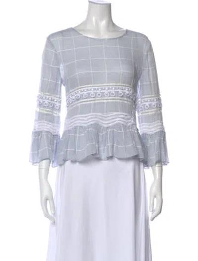 Pre-owned Simkhai Plaid Print Crew Neck Top In Multi