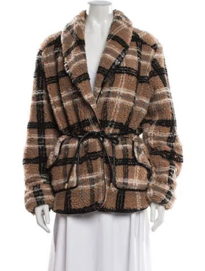 Pre-owned Simkhai Plaid Print Jacket In Brown