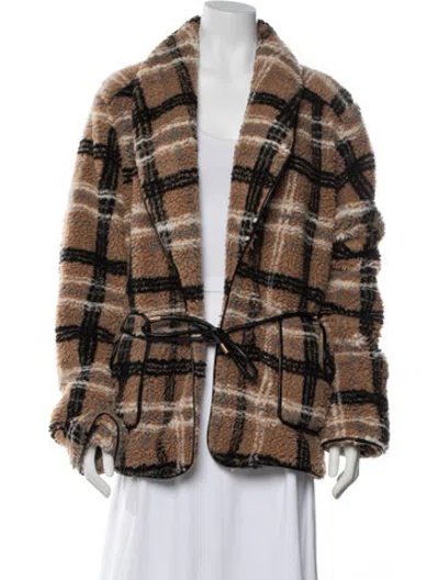 Pre-owned Simkhai Plaid Print Jacket In Brown