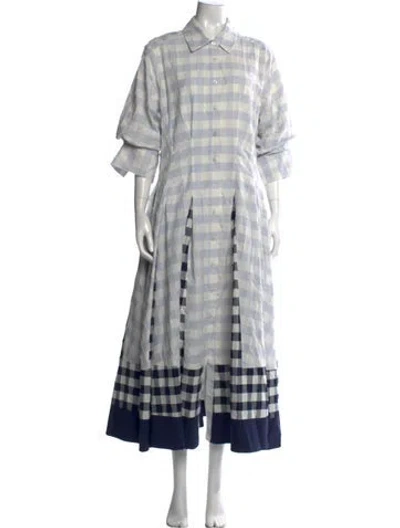 Pre-owned Simkhai Plaid Print Long Dress In Multicolor
