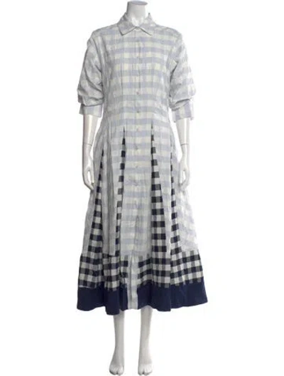 Pre-owned Simkhai Plaid Print Long Dress In Multicolor