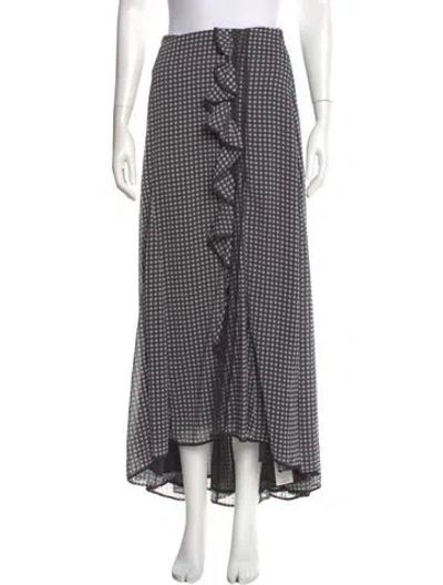 Pre-owned Simkhai Plaid Print Long Skirt In Black