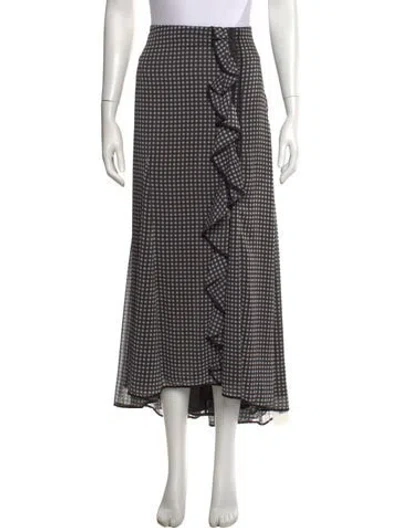 Pre-owned Simkhai Plaid Print Long Skirt In Black