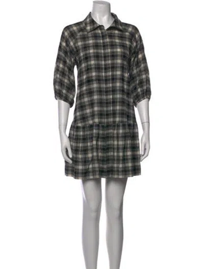 Pre-owned Simkhai Plaid Print Mini Dress In Black/neutrals