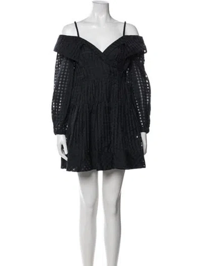 Pre-owned Simkhai Plaid Print Mini Dress In Blue