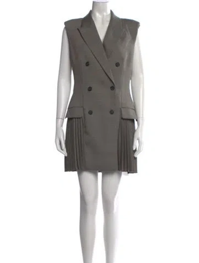 Pre-owned Simkhai Plaid Print Mini Dress In Grey
