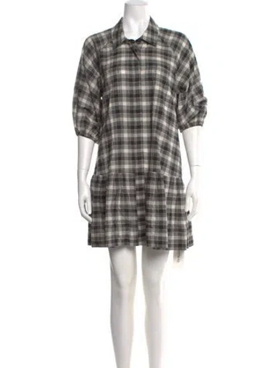 Pre-owned Simkhai Plaid Print Mini Dress In Multi