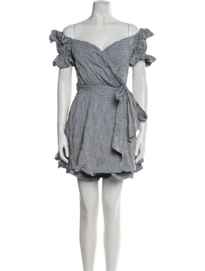 Pre-owned Simkhai Plaid Print Mini Dress In Multi