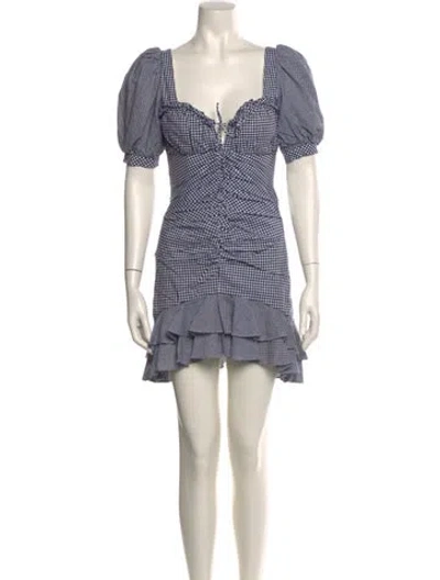 Pre-owned Simkhai Plaid Print Mini Dress In Neutral