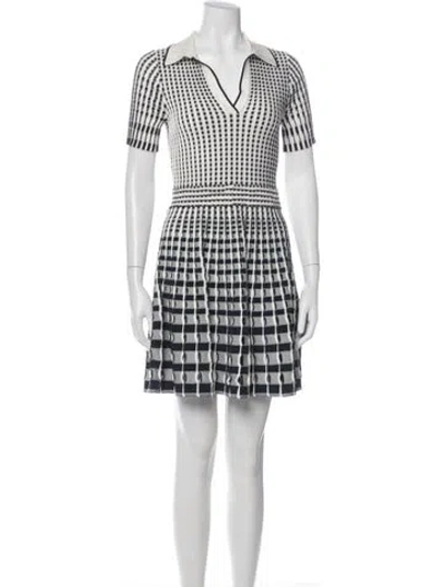 Pre-owned Simkhai Plaid Print Mini Dress In White