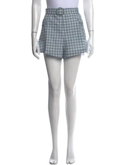 Pre-owned Simkhai Plaid Print Mini Shorts In Blue