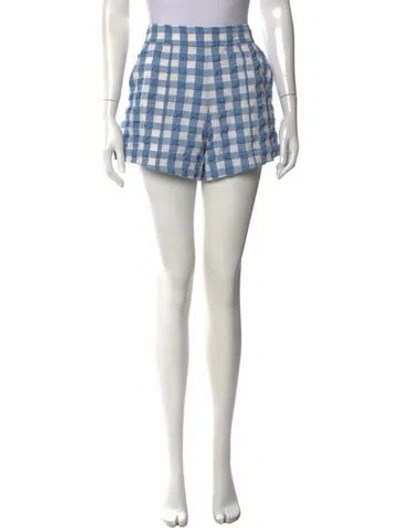 Pre-owned Simkhai Plaid Print Mini Shorts In Blue