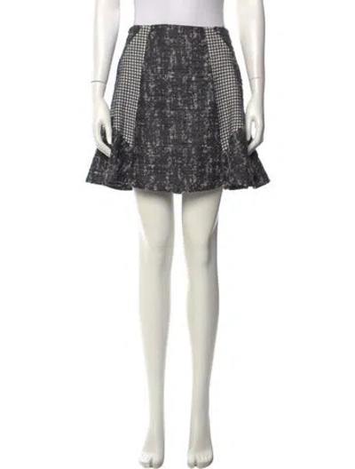 Pre-owned Simkhai Plaid Print Mini Skirt In Black