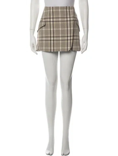 Pre-owned Simkhai Plaid Print Mini Skirt W/ Tags In Multicolor