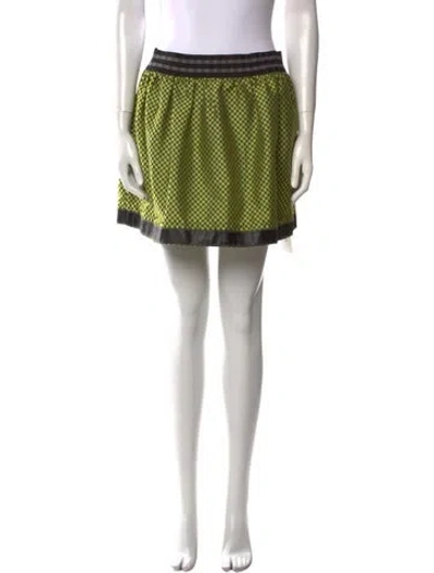 Pre-owned Simkhai Plaid Print Mini Skirt In Yellow