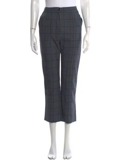 Pre-owned Simkhai Plaid Print Straight Leg Pants In Multicolor