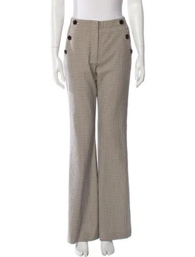 Pre-owned Simkhai Plaid Print Wide Leg Pants In Gray