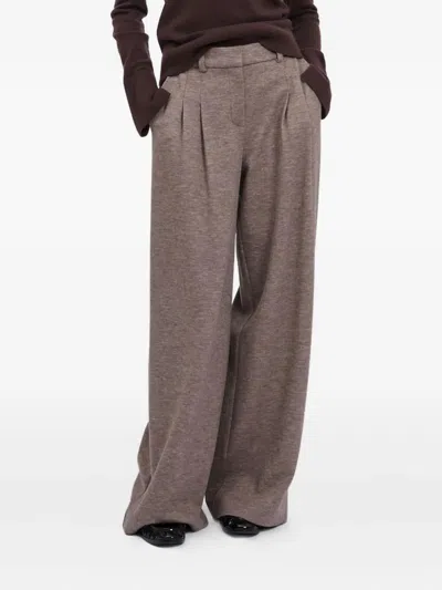 Simkhai Pleat-detail Trousers In Brown