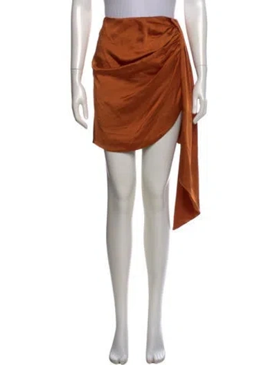 Pre-owned Simkhai Pleated Accents Knee-length Skirt In Gold