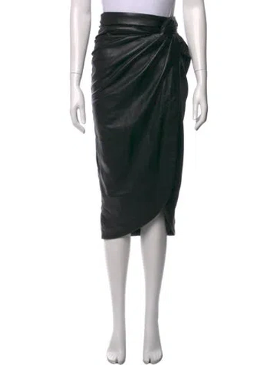 Pre-owned Simkhai Pleated Accents Midi Length Skirt In Black