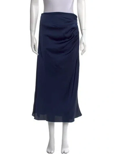 Pre-owned Simkhai Pleated Accents Midi Length Skirt In Blue
