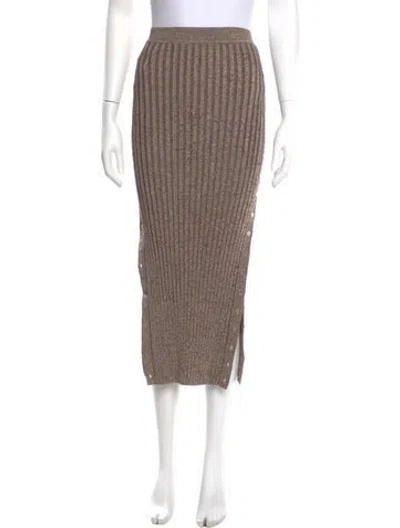 Pre-owned Simkhai Pleated Accents Midi Length Skirt In Brown