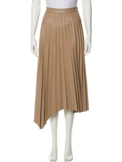 Pre-owned Simkhai Pleated Accents Midi Length Skirt In Brown