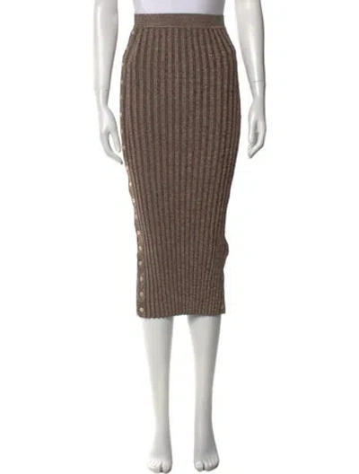 Pre-owned Simkhai Pleated Accents Midi Length Skirt In Neutral