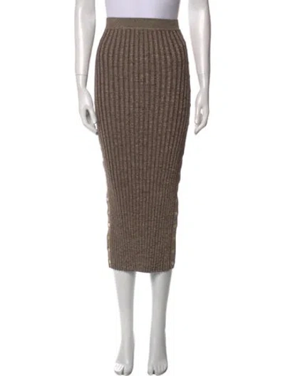 Pre-owned Simkhai Pleated Accents Midi Length Skirt In Neutral