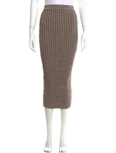 Pre-owned Simkhai Pleated Accents Midi Length Skirt In Neutral