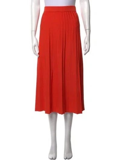 Pre-owned Simkhai Pleated Accents Midi Length Skirt In Orange