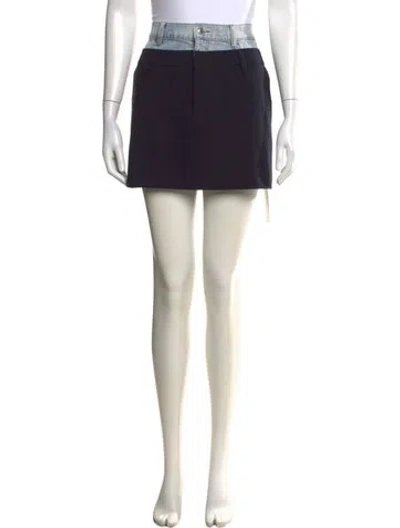 Pre-owned Simkhai Pleated Accents Mini Skirt In Black/neutrals